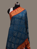 Teal and Red Bandhani Kanchipuram Silk Handloom Dupatta with Border Design - Global Threads | Grocsy