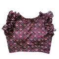 Vamika Wine Red Georgette Frill Blouse | Grocsy