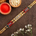 Dainty Kundan Rakhi And Kaju Rolls Box | Grocsy