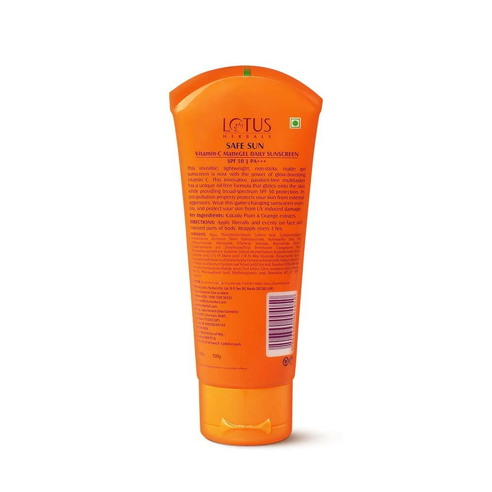 Lotus Herbals Safe Sun Vitamin C Matte Gel Daily Sunscreen SPF 50 PA+++ | Grocsy