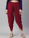 Cheera Women’s Maroon Dhoti Pant CH08D | Grocsy
