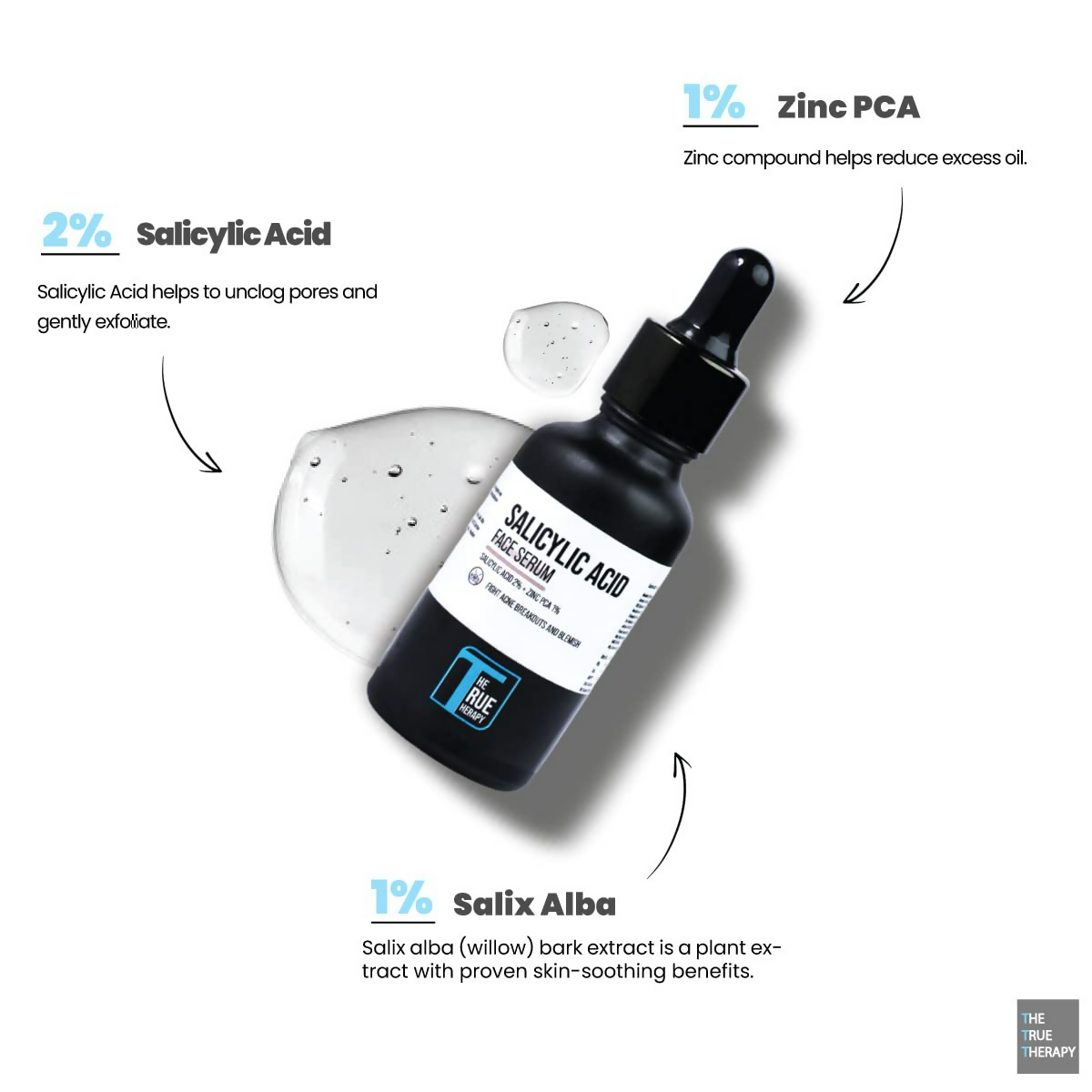 The True Therapy 2.0% Salicylic Acid with Zinc PCA Face Serum | Grocsy
