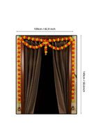 Tied Ribbons Yellow & Orange Door Hanging Garland Toran with Bells | Grocsy