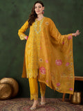 Sangria Embroidered Kurta With Trousers & dupatta | Grocsy
