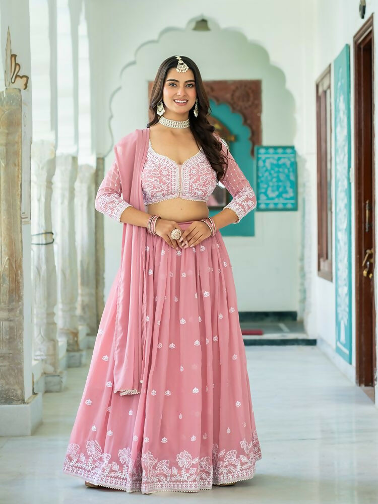 Lehenga Mart Light Pink Designer Wedding Wear Lehenga Choli | Grocsy
