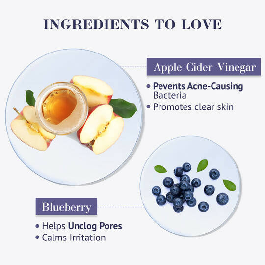 Good Vibes Apple Cider Vinegar & Blueberry Acne Control Smoothie Cleanser | Grocsy