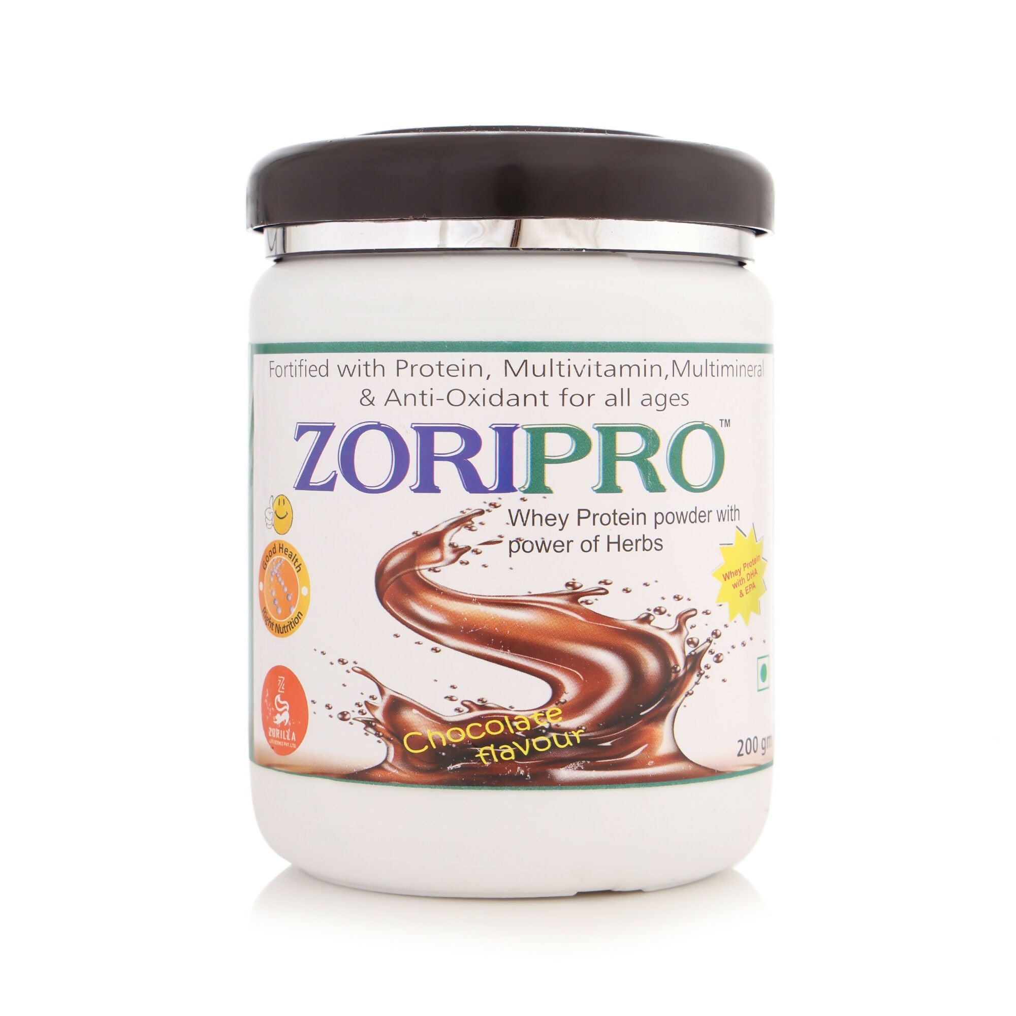 Zorilla Life Science Zoripro Protein Powder - Chocolate I Multivitamin I Multimineral I Anti-Oxidant for all ages I with Power of Herbs | Grocsy