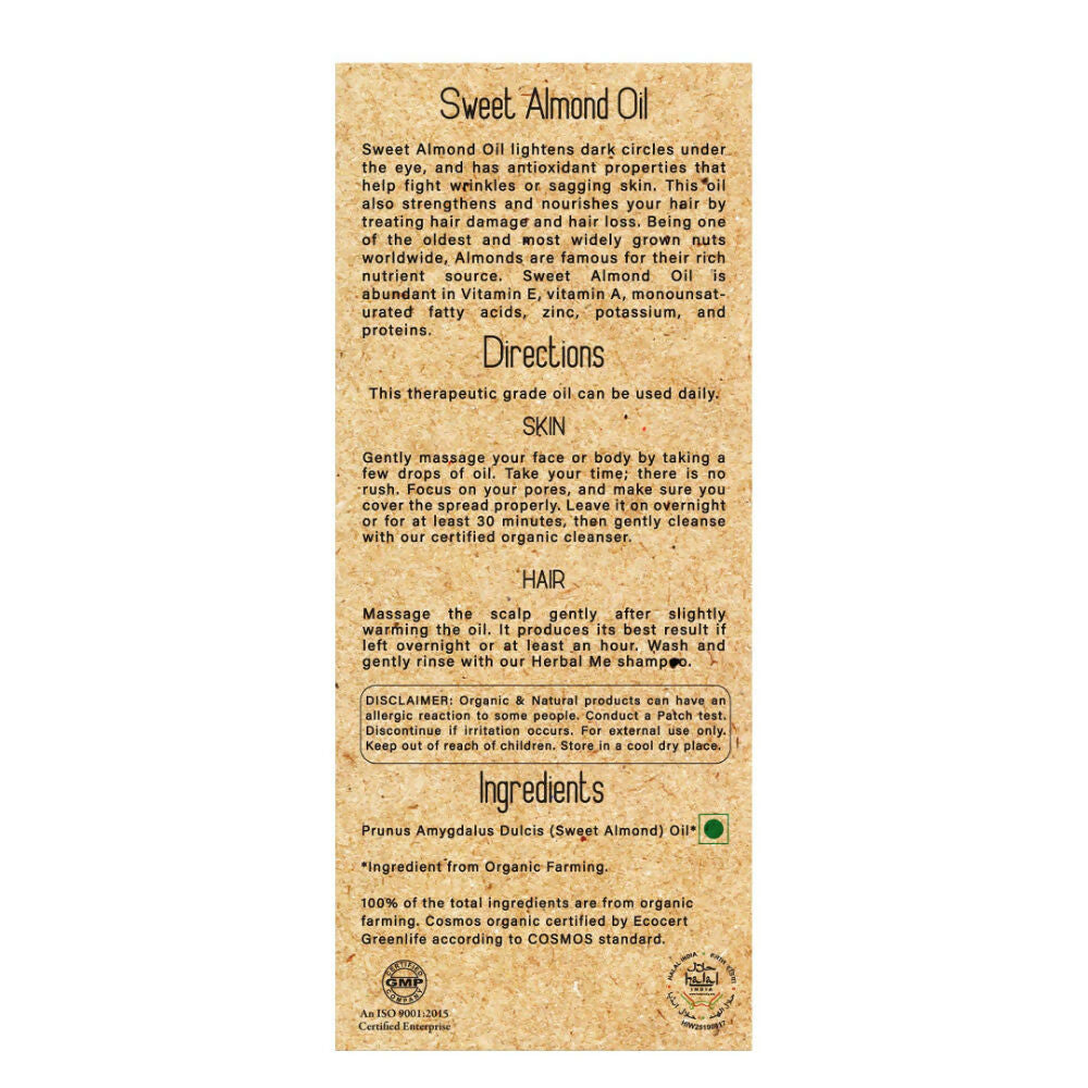 Herbal Me Cold Pressed Sweet Almond Oil | Grocsy
