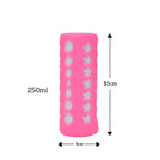 Safe-O-Kid Silicone Baby Feeding Bottle Cover Cum Sleeve for Insulated Protection 250mL- Pink | Grocsy