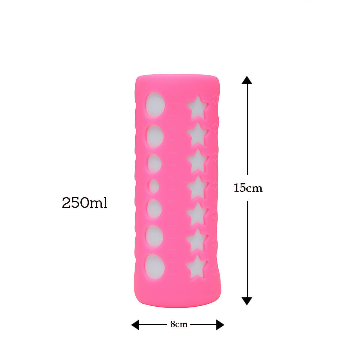 Safe-O-Kid Silicone Baby Feeding Bottle Cover Cum Sleeve for Insulated Protection 250mL- Pink | Grocsy