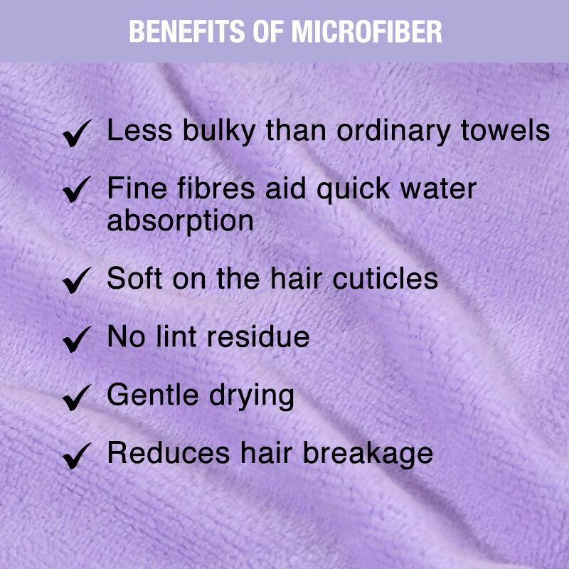 Nykaa Naturals Microfiber Hair Wrap for Frizz Free & Shiny Hair - Lavender | Grocsy