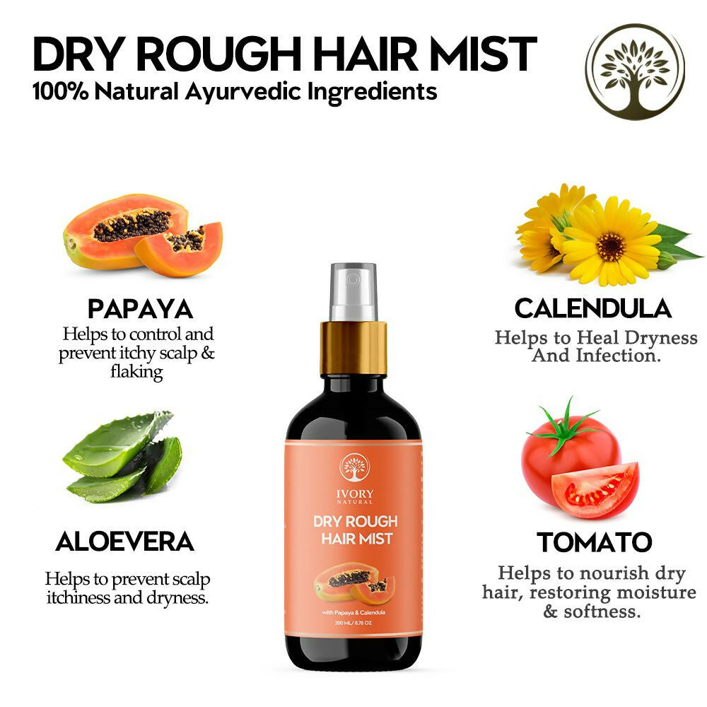 Ivory Natural Dry Rough Hair Mist - Reenergize, Moisturize, And Glow - Immediate Hydration For Dry Hair | Grocsy