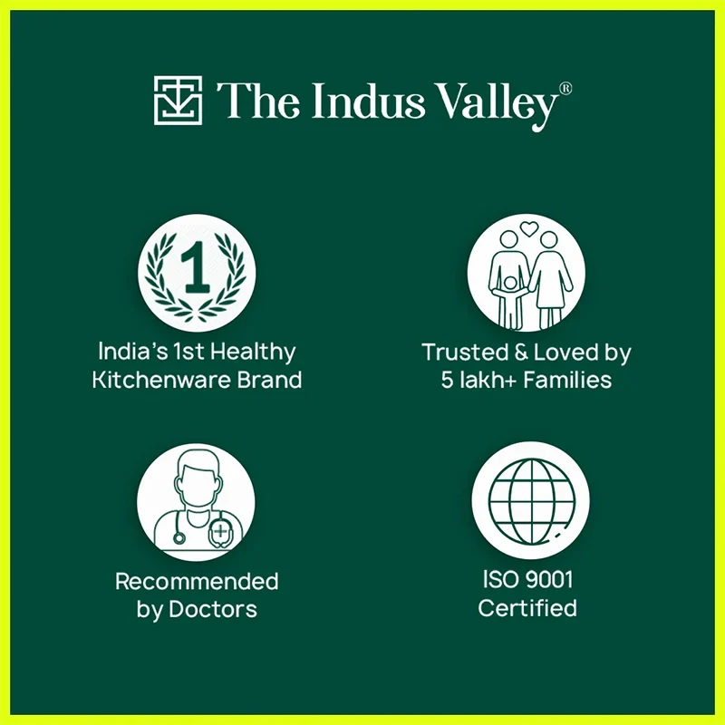 The Indus Valley CASTrong Cast Iron Cookware Set: Tawa+ Kadai, Kitchen Set for Home, Pre-seasoned, 100% Pure, Toxin-free, Induction, Tadka Pan | Grocsy