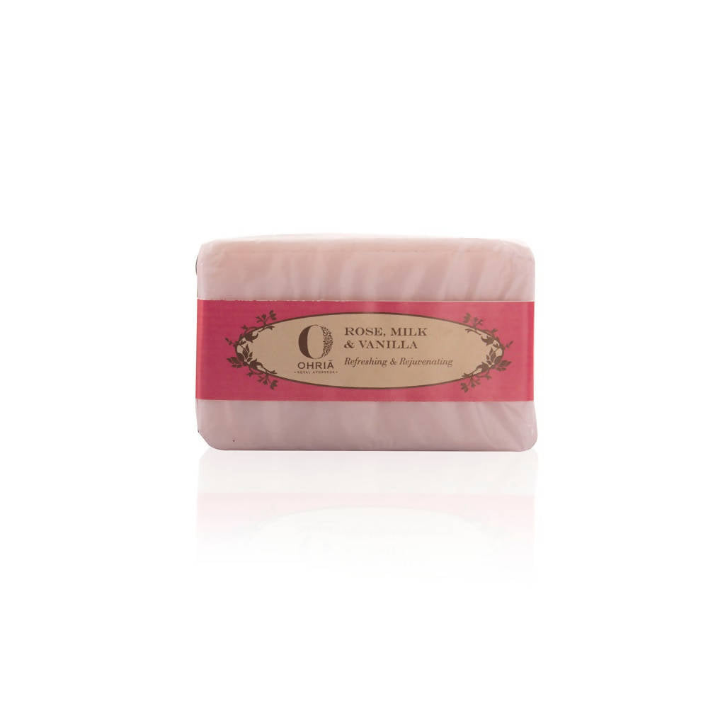 Ohria Ayurveda Rose Milk And Vanilla Bathing Bar | Grocsy