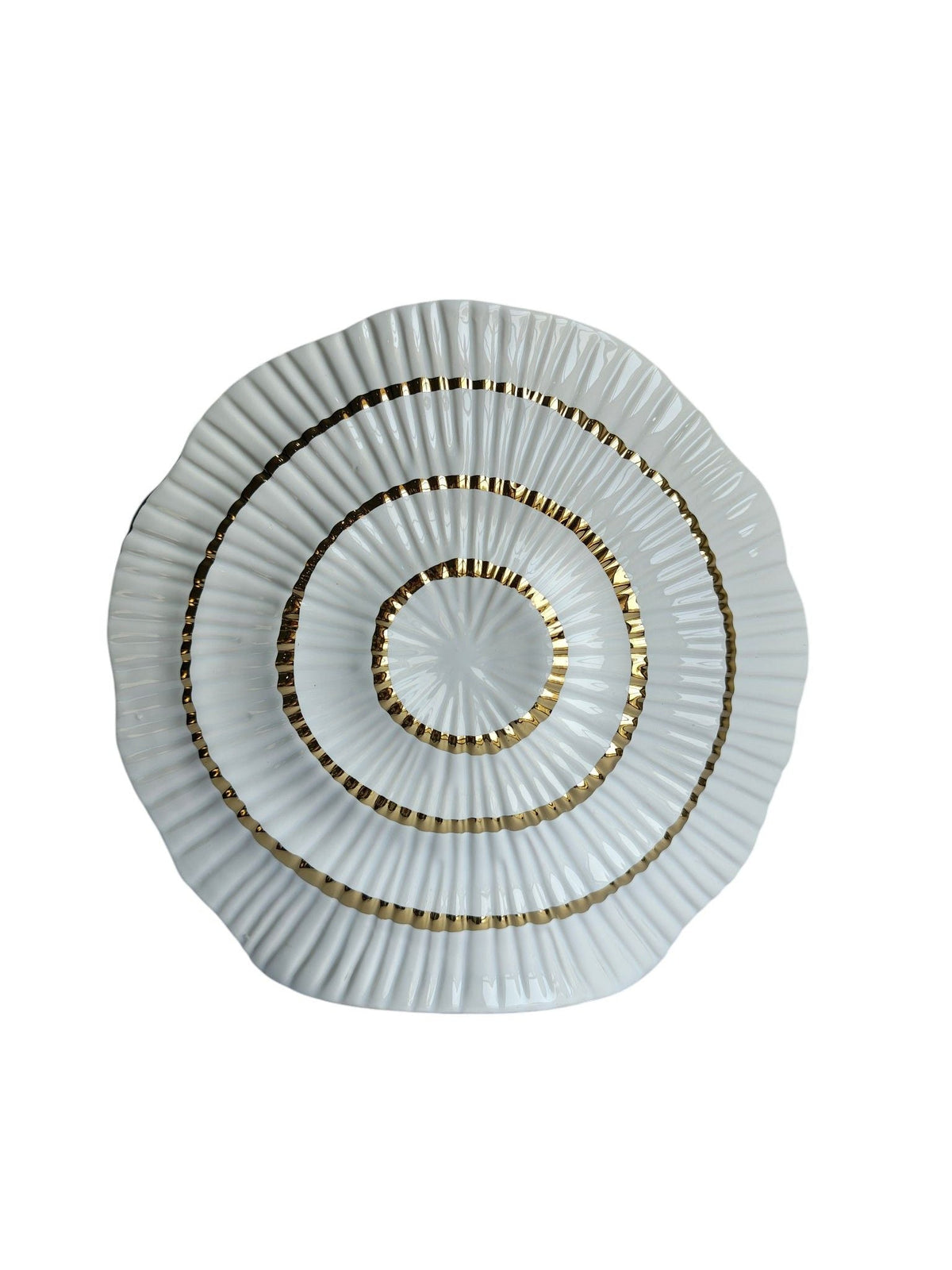 Sun Mun Decors White & Golden Shell Shaped Vase | Grocsy