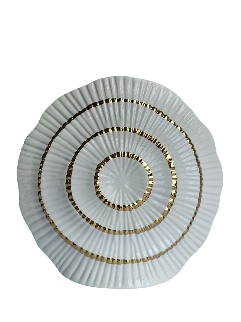 Sun Mun Decors White & Golden Shell Shaped Vase | Grocsy