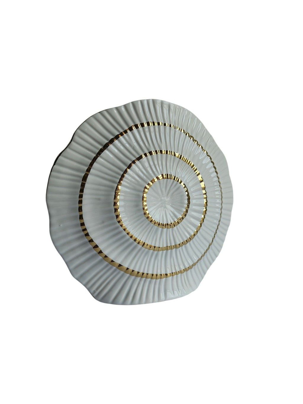 Sun Mun Decors White & Golden Shell Shaped Vase | Grocsy