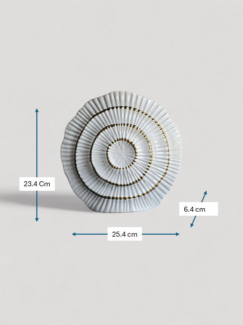 Sun Mun Decors White & Golden Shell Shaped Vase | Grocsy