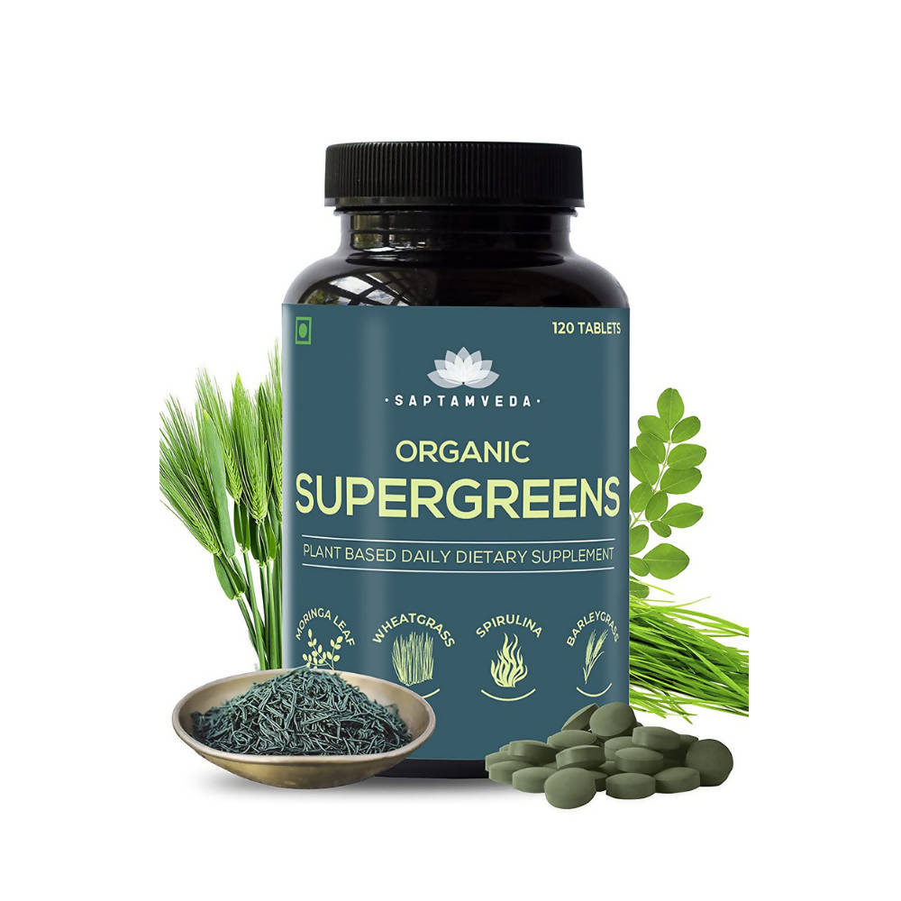 Saptamveda Organic Supergreens Tablets | Grocsy