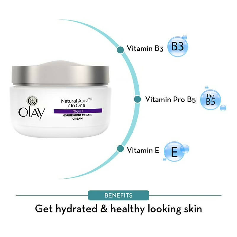Olay Natural Aura 7 In One Night Nourishing Repair Cream | Grocsy