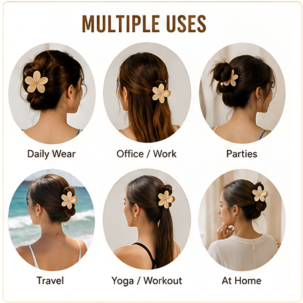 Bronson Professional Hair Claw Clips Medium Matte Flower Hair Clutcher | Grocsy