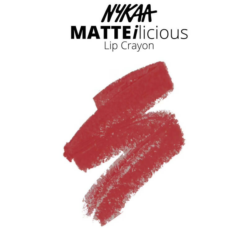 Nykaa Matte-Illicious Lip Crayon Lipstick - Kiss N Tell 06 | Grocsy