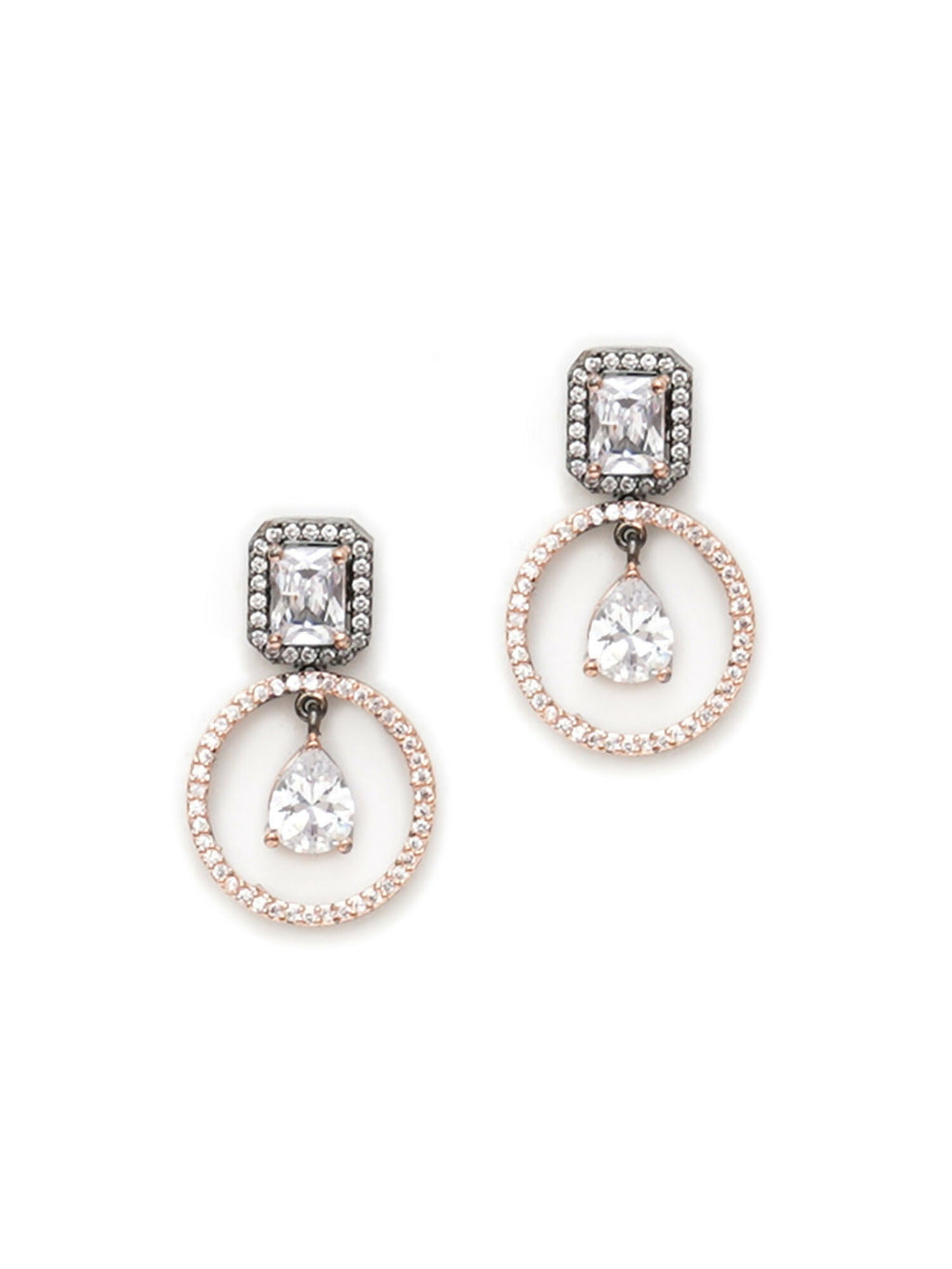 Stone kundan earrings (white) - Ruby Raang | Grocsy