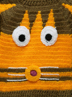 Chutput Kids Woollen Hand Knitted Lion Design Sweater - Yellow | Grocsy