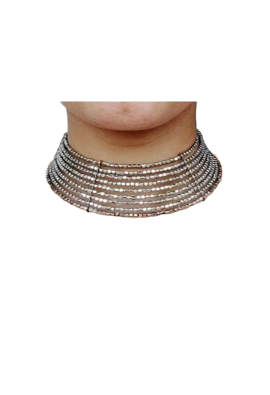 Mominos Fashion Joharkamal Oxidised Beaded work Hasli Design Choker For Women & Girls | Grocsy