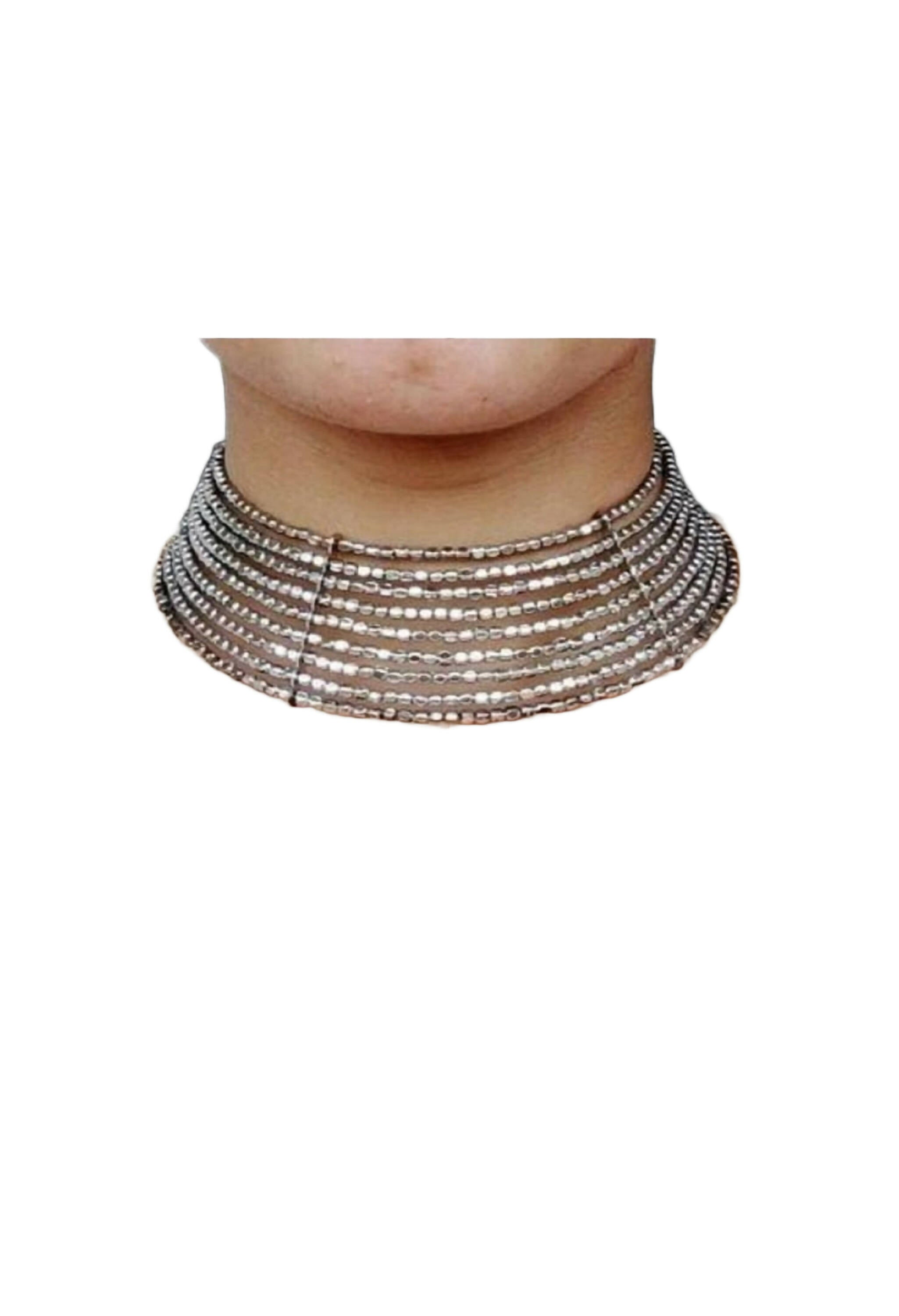 Mominos Fashion Joharkamal Oxidised Beaded work Hasli Design Choker For Women & Girls | Grocsy