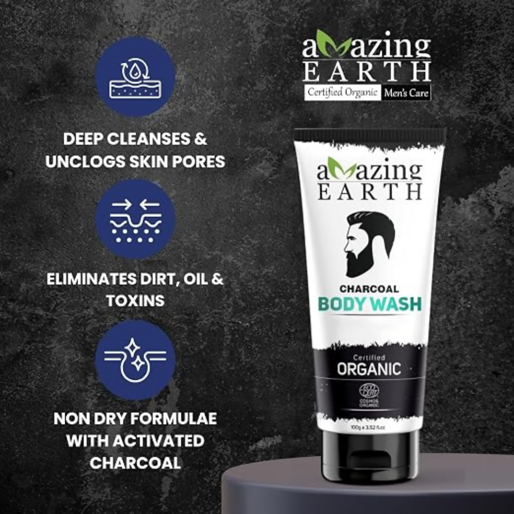 Amazing Earth Charcoal Body Wash for Men | Grocsy