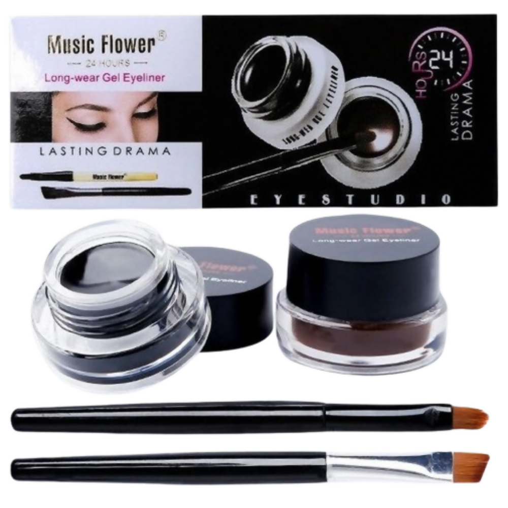 Music Flower Black Brown Smudge Proof Gel Eyeliner | Grocsy