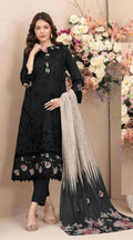 Anaita Black Cambric Cotton Stitched Suit with Embroidery & Sequence Work | Grocsy