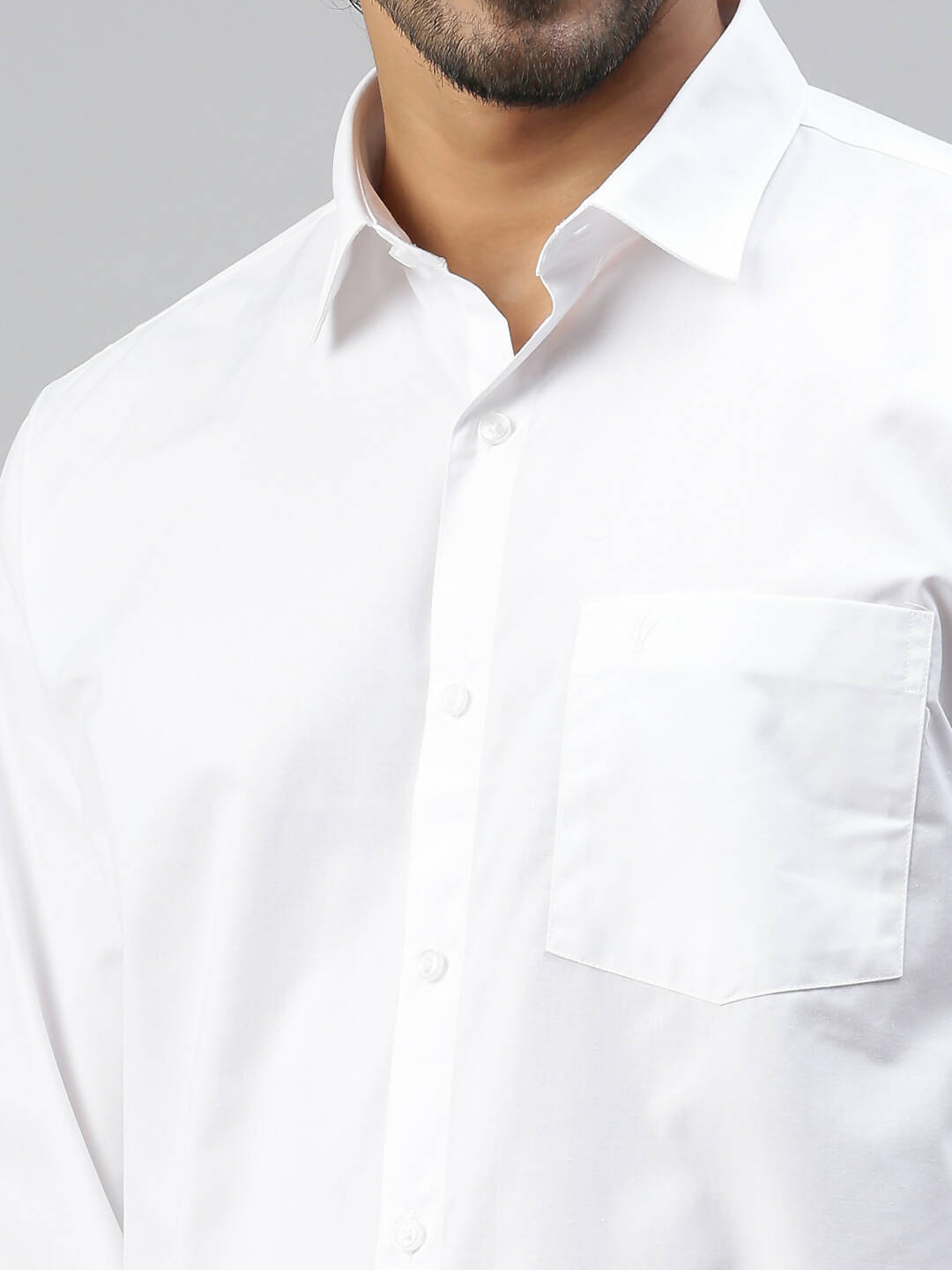 Ramraj Cotton Mens Full Sleeve White Shirt Plus Size - Soft Touch Cotton | Grocsy