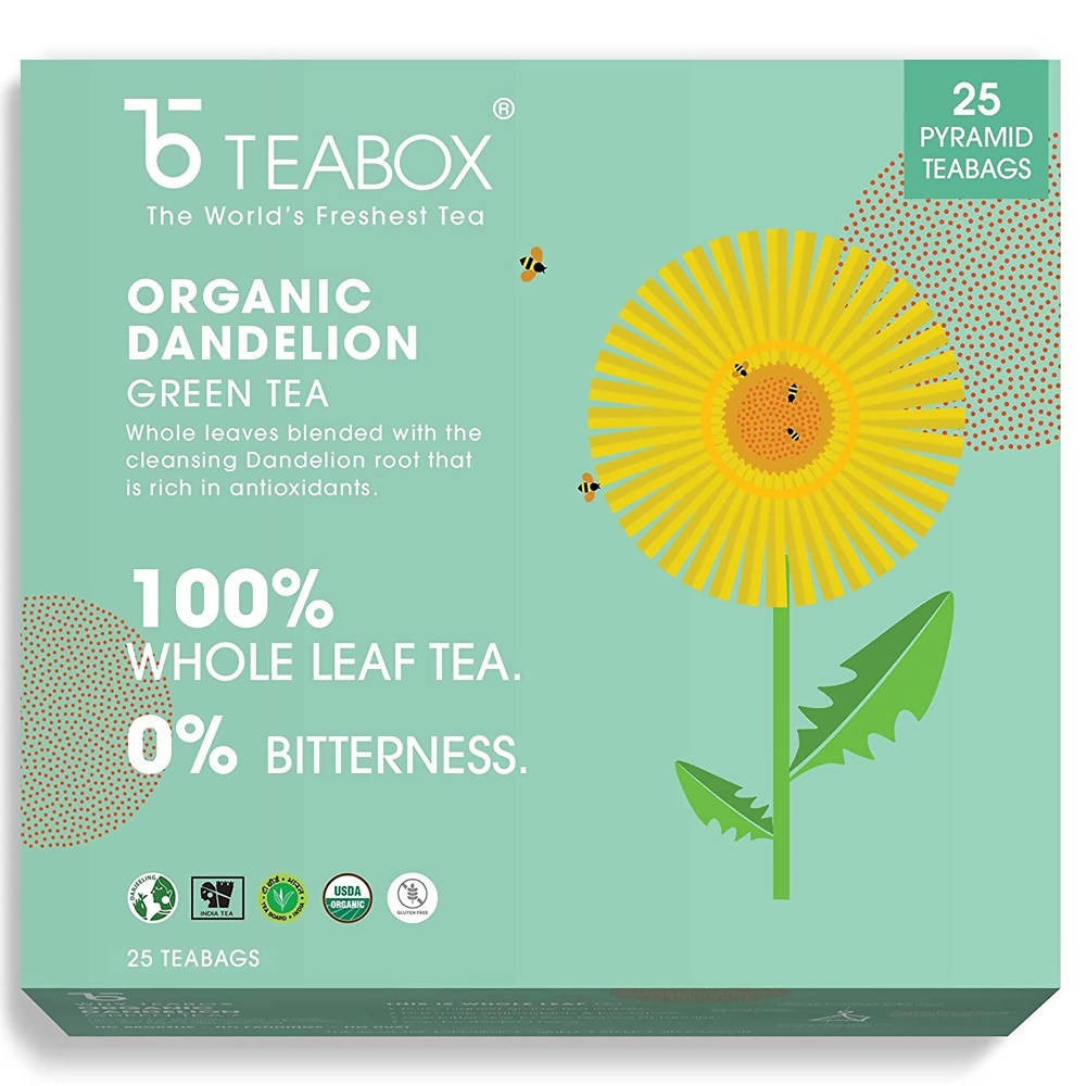 Teabox Organic Dandelion Green Tea Bags | Grocsy