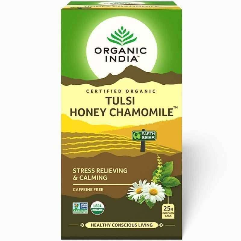 Organic India Tulsi Honey Chamomile 25 Tea Bags | Grocsy