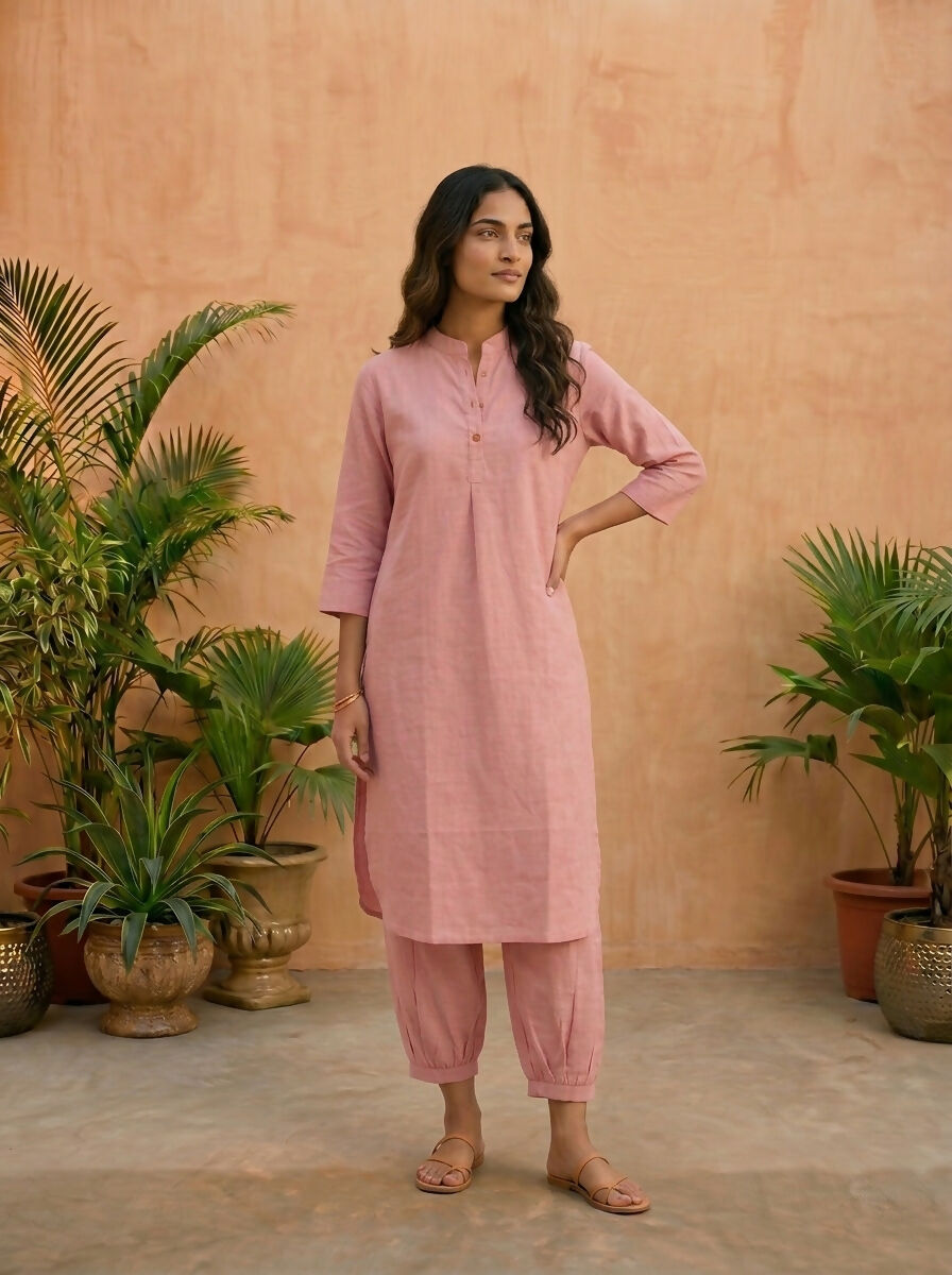 Gharana India Aira Peach Cotton Co-ord Set | Grocsy