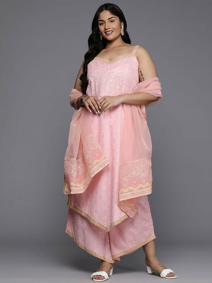 Ahalyaa Women's Traditional wear Kurta Set - Pink | Grocsy