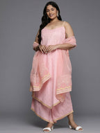 Ahalyaa Women's Traditional wear Kurta Set - Pink | Grocsy