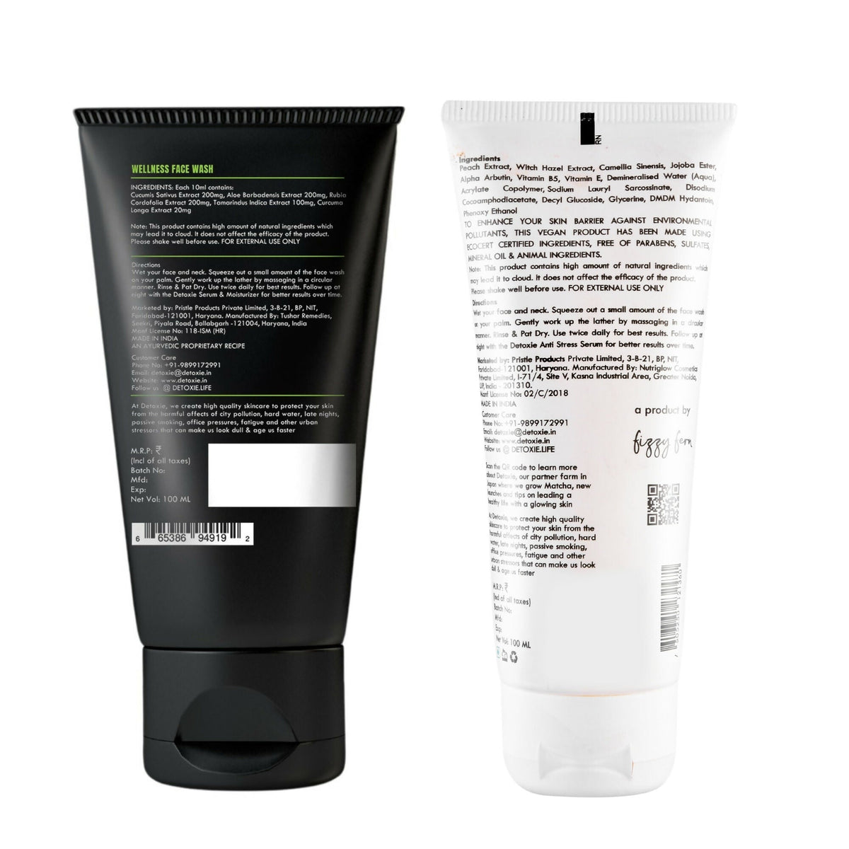 Detoxie Refreshing Face Wash Combo (Anti-Pollution + Wellness Face Wash) | Grocsy