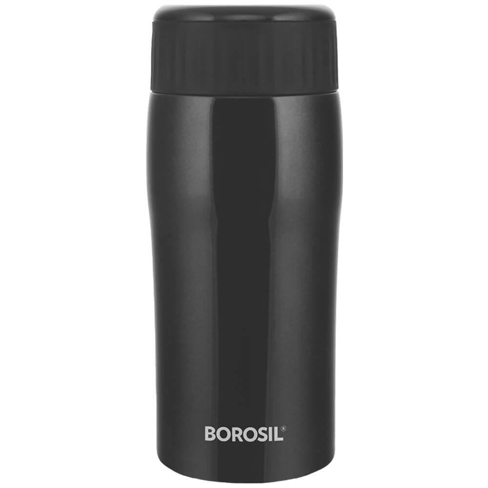 Borosil Cosmic Insulated Water Bottle Tumbler - 320ml (Black) | Grocsy