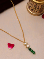 Ruby Raang Green Aventurine Kundan Necklace | Grocsy