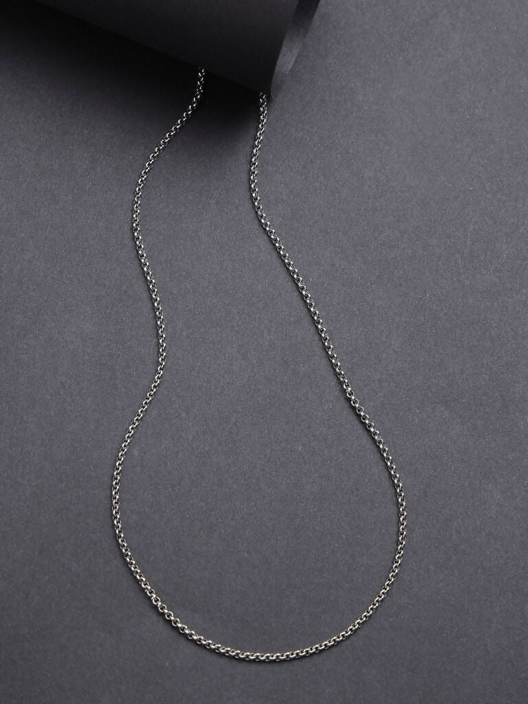 NVR Women's Silver-Toned German Silver Oxidised Chain | Grocsy