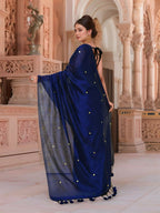 Joban Fashion Women Navy Blue Trendy Cotton Saree | Grocsy
