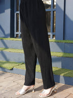 Black Crush Plain Top with Matching Bottom - Eesha | Grocsy