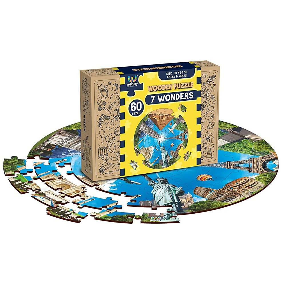 Webby Wooden Seven Wonders of The World Jigsaw Puzzle-60 Pcs | Grocsy