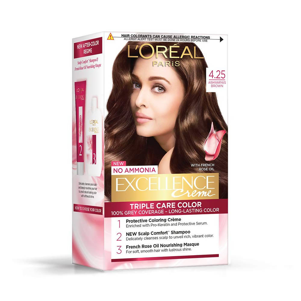 L'Oreal Paris Excellence Creme Hair Color - 4.25 Aishwarya's Brown | Grocsy