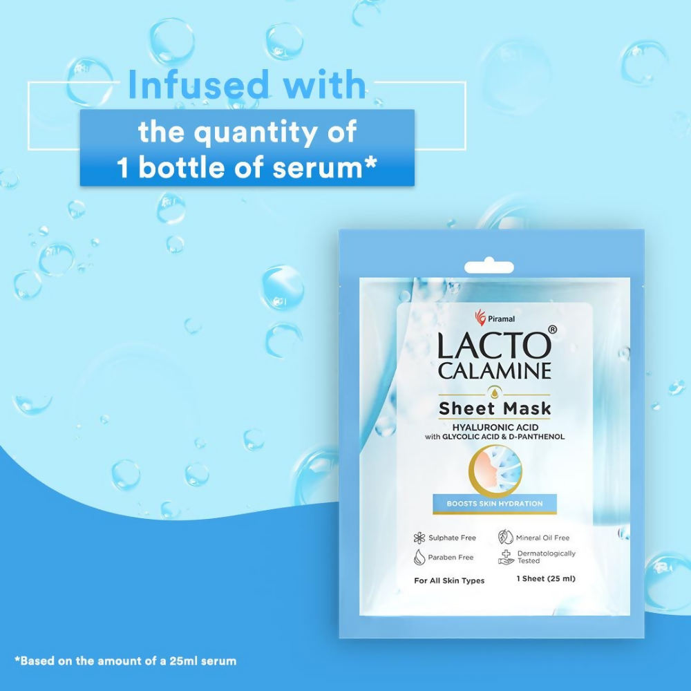 Lacto Calamine Hyaluronic Acid Face Serum Sheet Mask | Grocsy