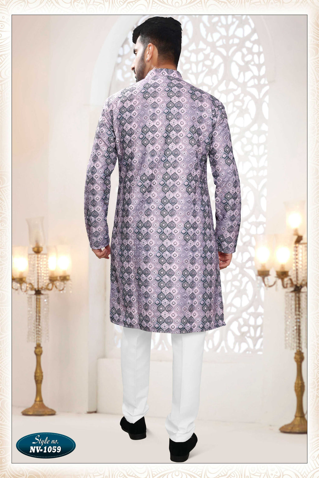 Joban Fashion Men's Purple Straight Silk Thread Embroidery All Over Kurta Set | Grocsy