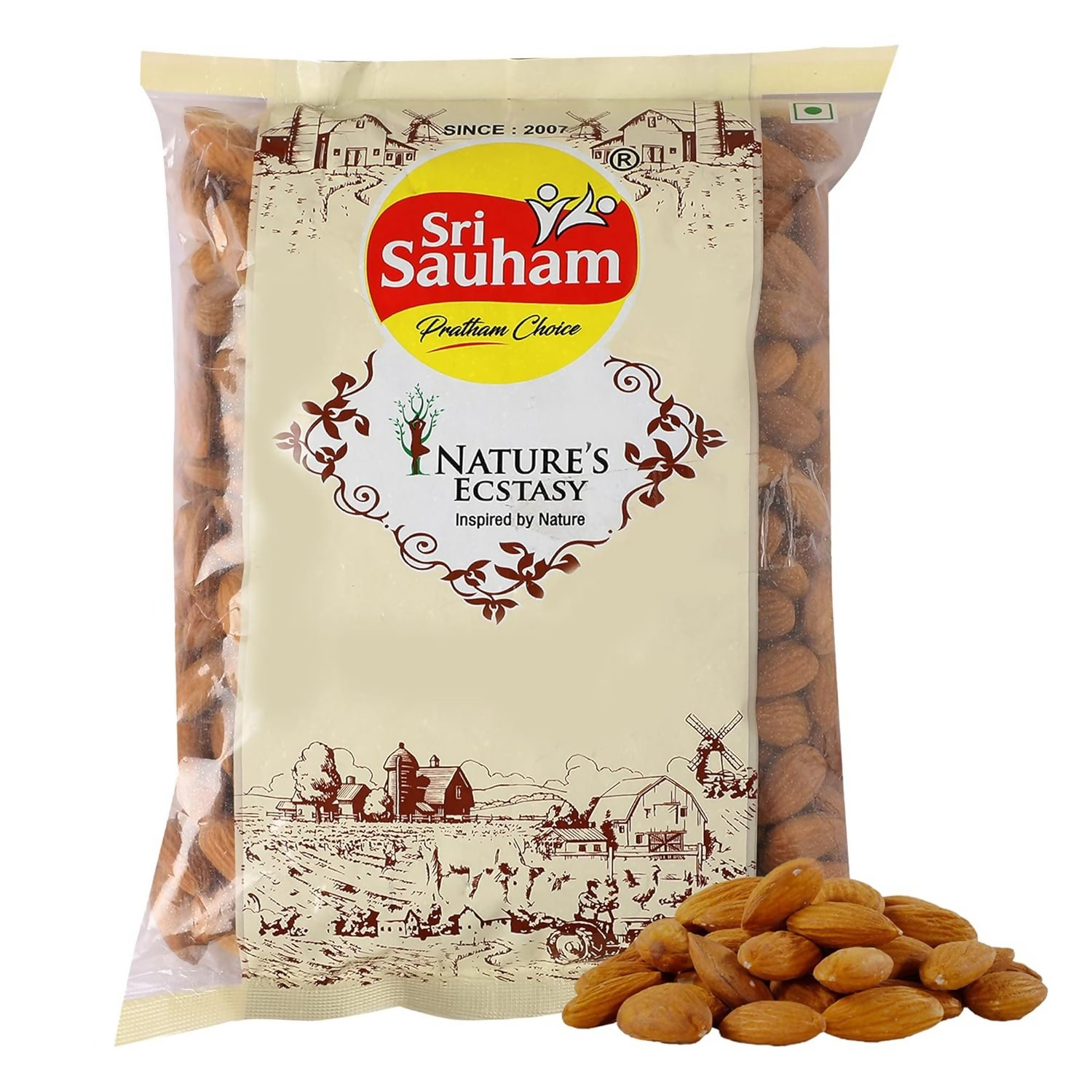 Sri Sauham Premium Fresh Almonds Badam Giri Dry Fruits | Grocsy
